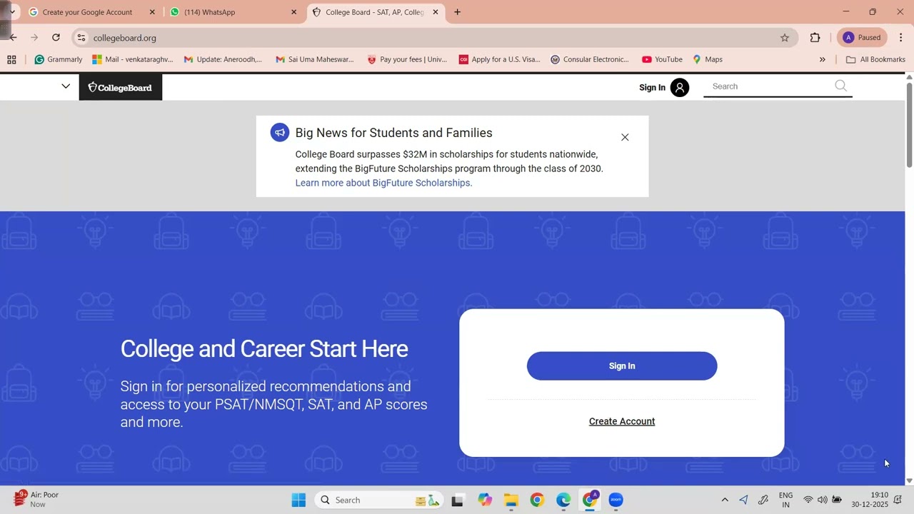 AP and SAT Exam Registration