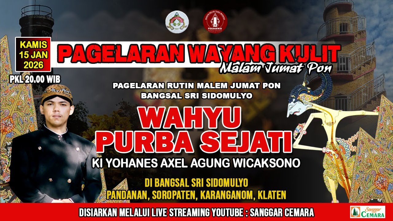 #LIVE Wayang Rutin Malam Jumat Pon Pandanan. Ki Yohanes Axel Agung W. Lakon Wahyu Purbo Sejati.