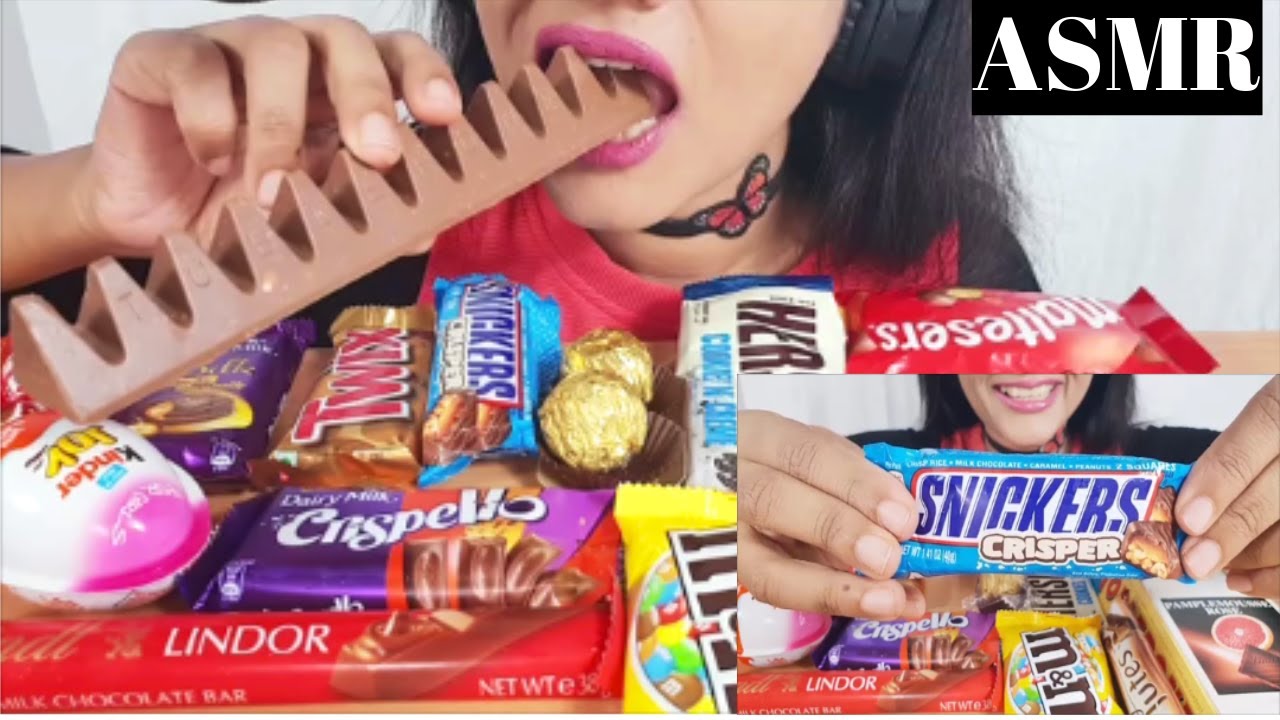 ASMR*CHOCOLATE EATING*NO TALKING* CRUNCHY CHEWY (Chocolate bar EATING SOUNDS)