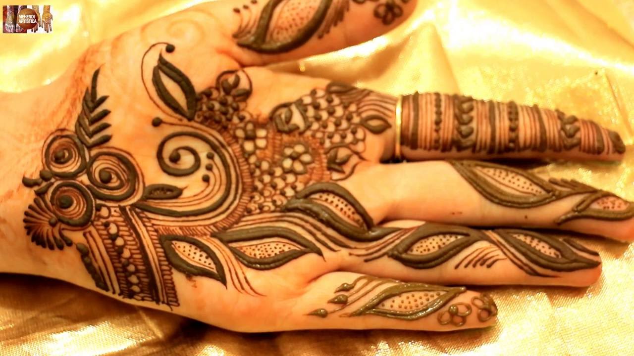 Best Arabic Mehndi Designs For Palms:Leafy Touch Mehendi By MehndiArtistica(Beautiful Cute Tattoo)