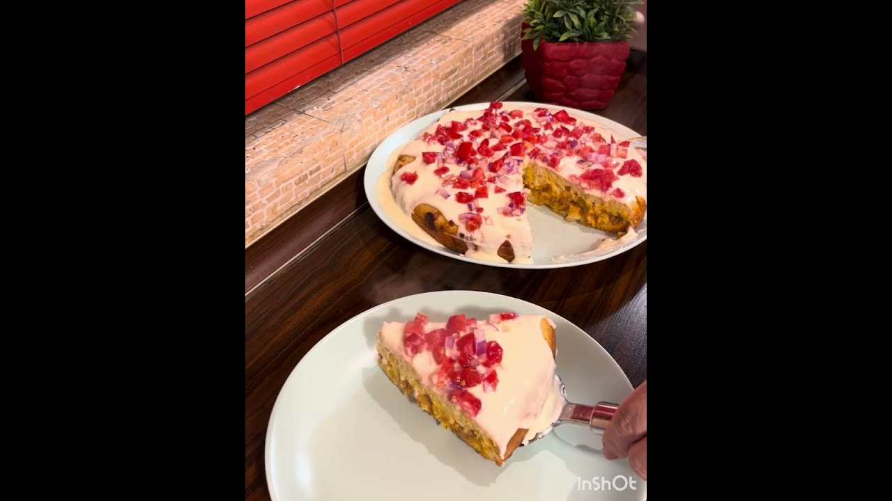  کیک گوشت با ظاهری دلفریب و طرز پخت آسان😍🥰 این غذا شیرین نیست🤗#کیک 