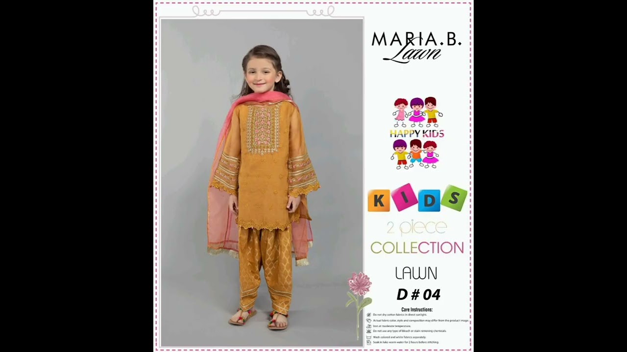 kids lawn suits...2 pc neckline embroidered...