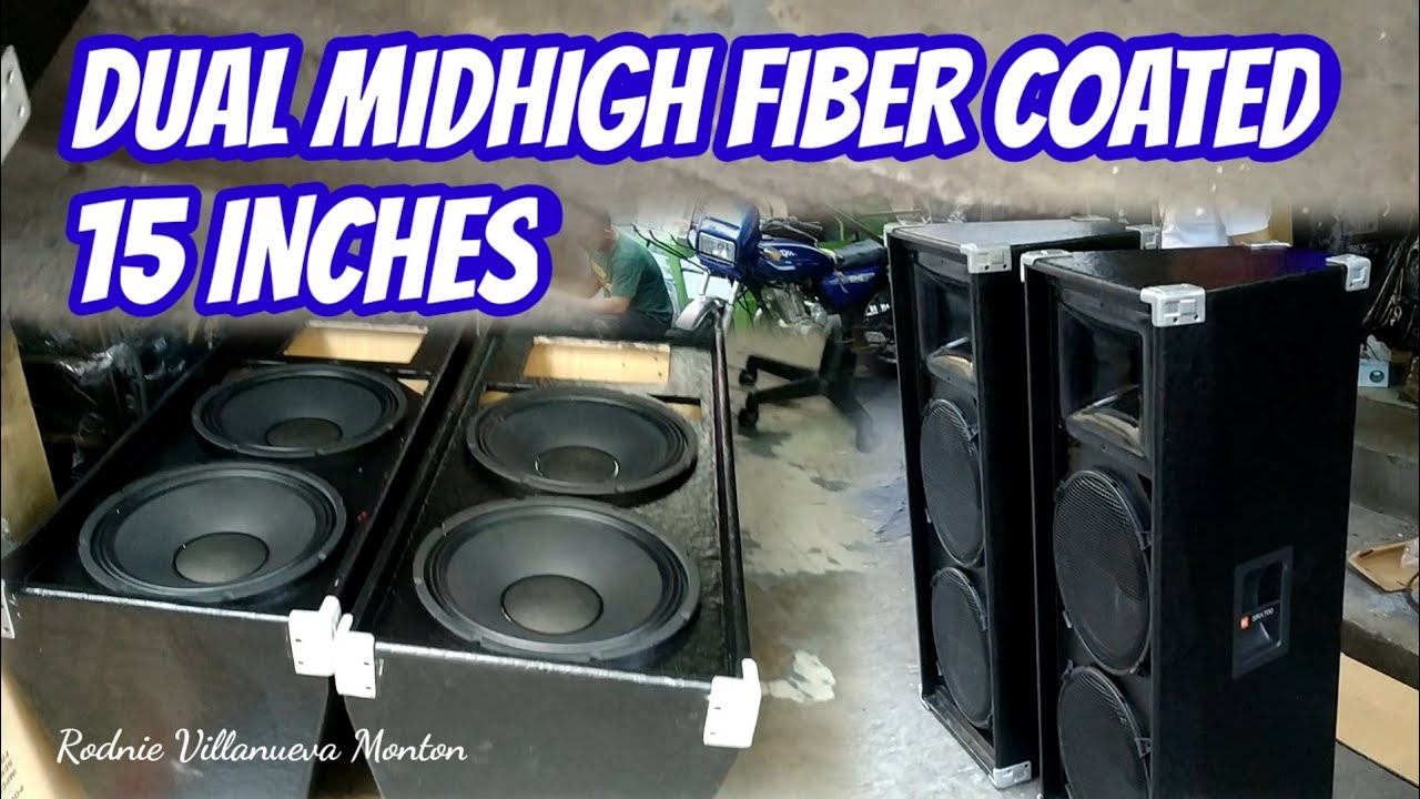 DUAL 15 MIDHIGH FIBER COATED 15 INCHES, LOADED JH1510 1000W JACKHAMMER/CT1000 CROWN TWEETER.