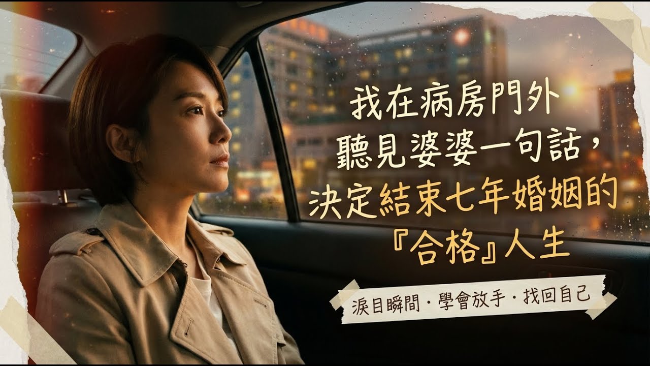 我在病房門外聽見婆婆一句話，決定結束七年婚姻的「合格」人生