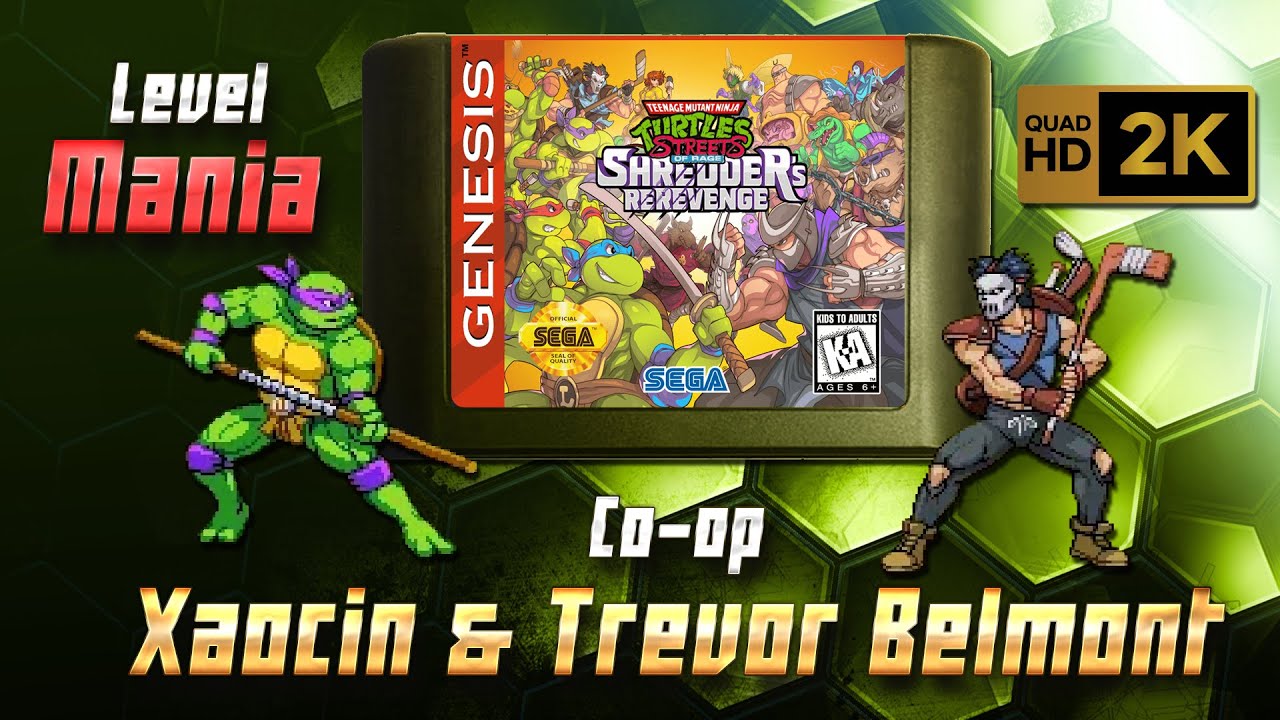 Хак SOR 2 (Sega MD) - TMNT Shredder Revenge. Co-op Xaocin & Trevor Belmont