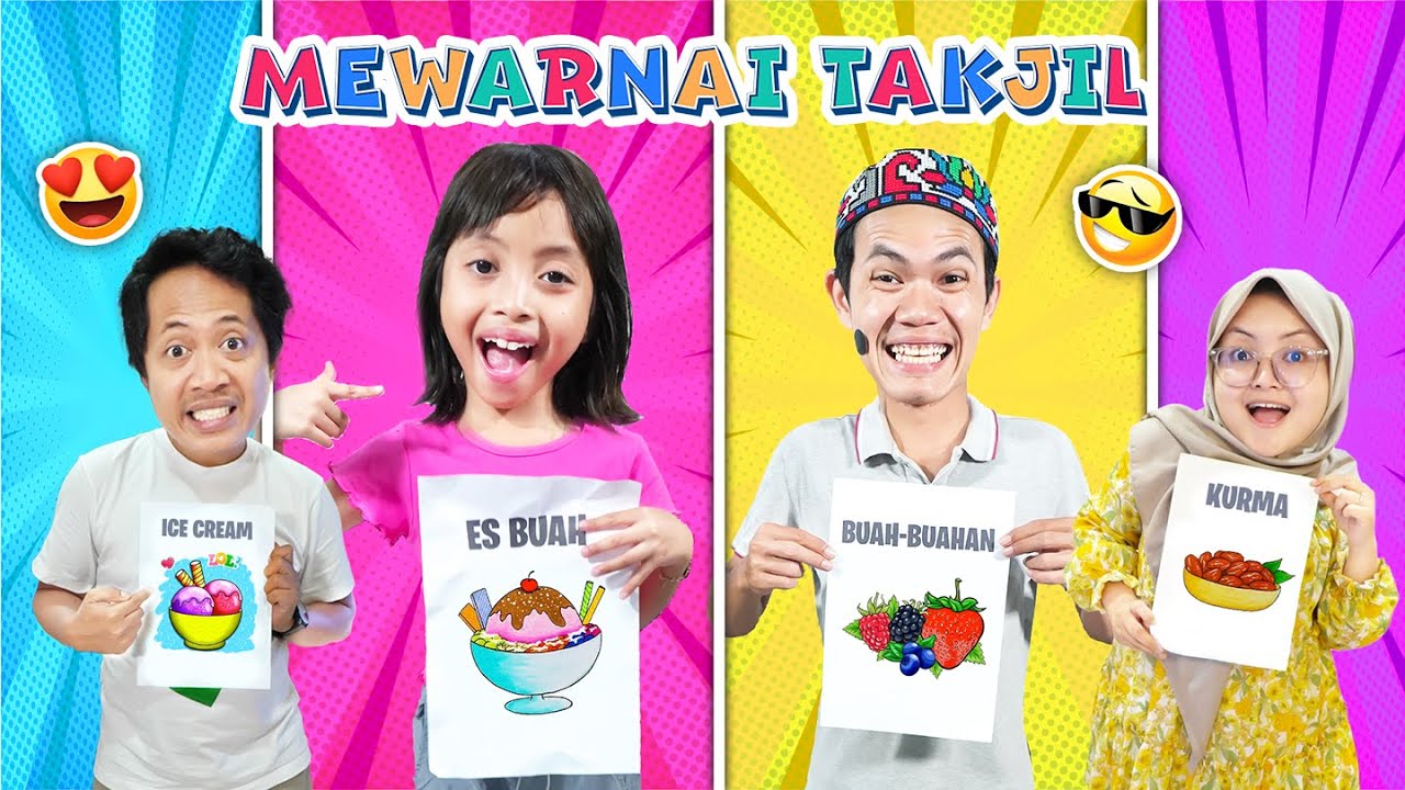 LEIKA MEWARNAI GAMBAR TAKJIL 😍 LEIKA DAN TOMPEL KAGET GAMBARNYA JADI NYATA 😱
