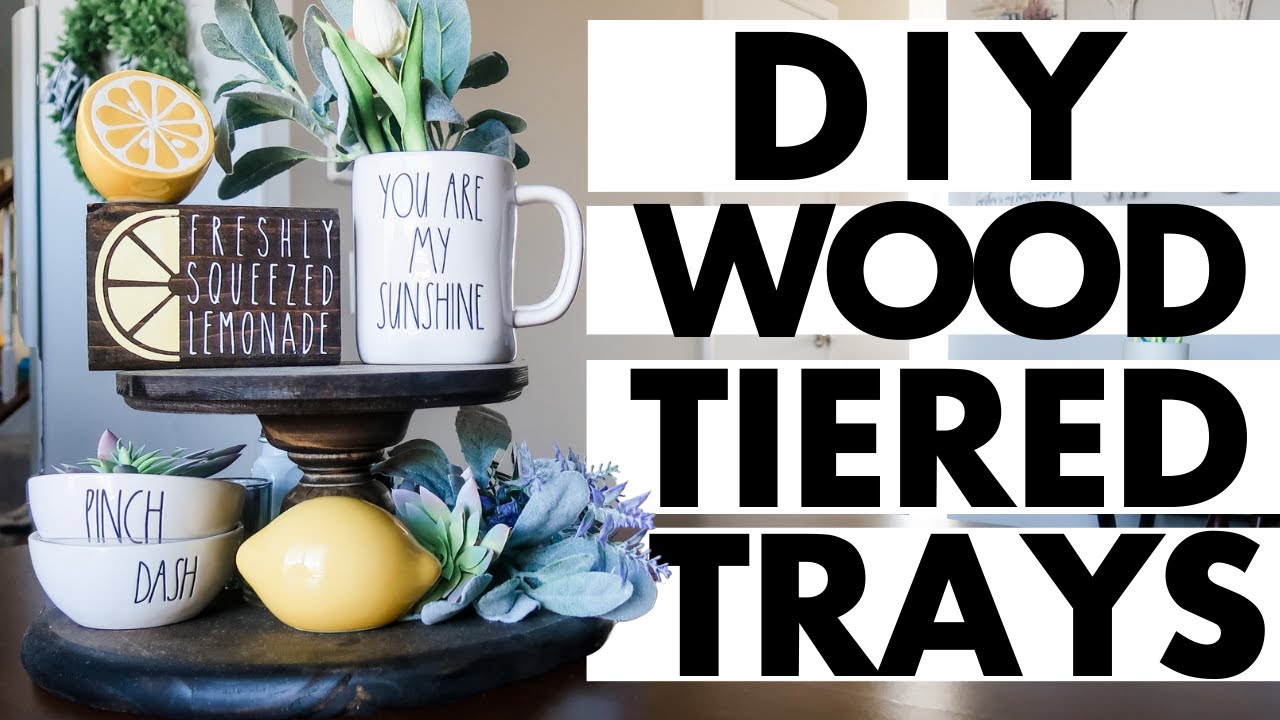 Build your own DIY Wood Tiered Tray & Pedestals with minimal tools! || Whiskey & Whit