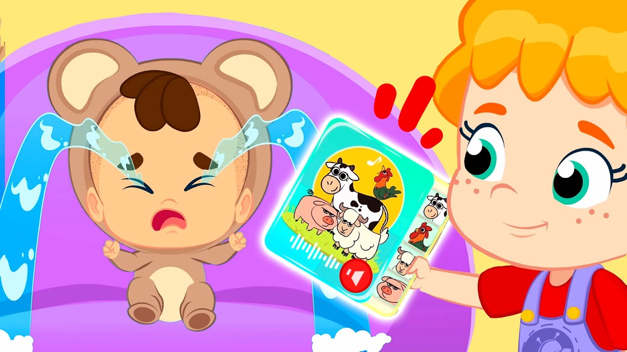 New! Groovy The Martian gets the baby to stop crying with a Sound Book of Farm Animals 🐷 🐮 🐔