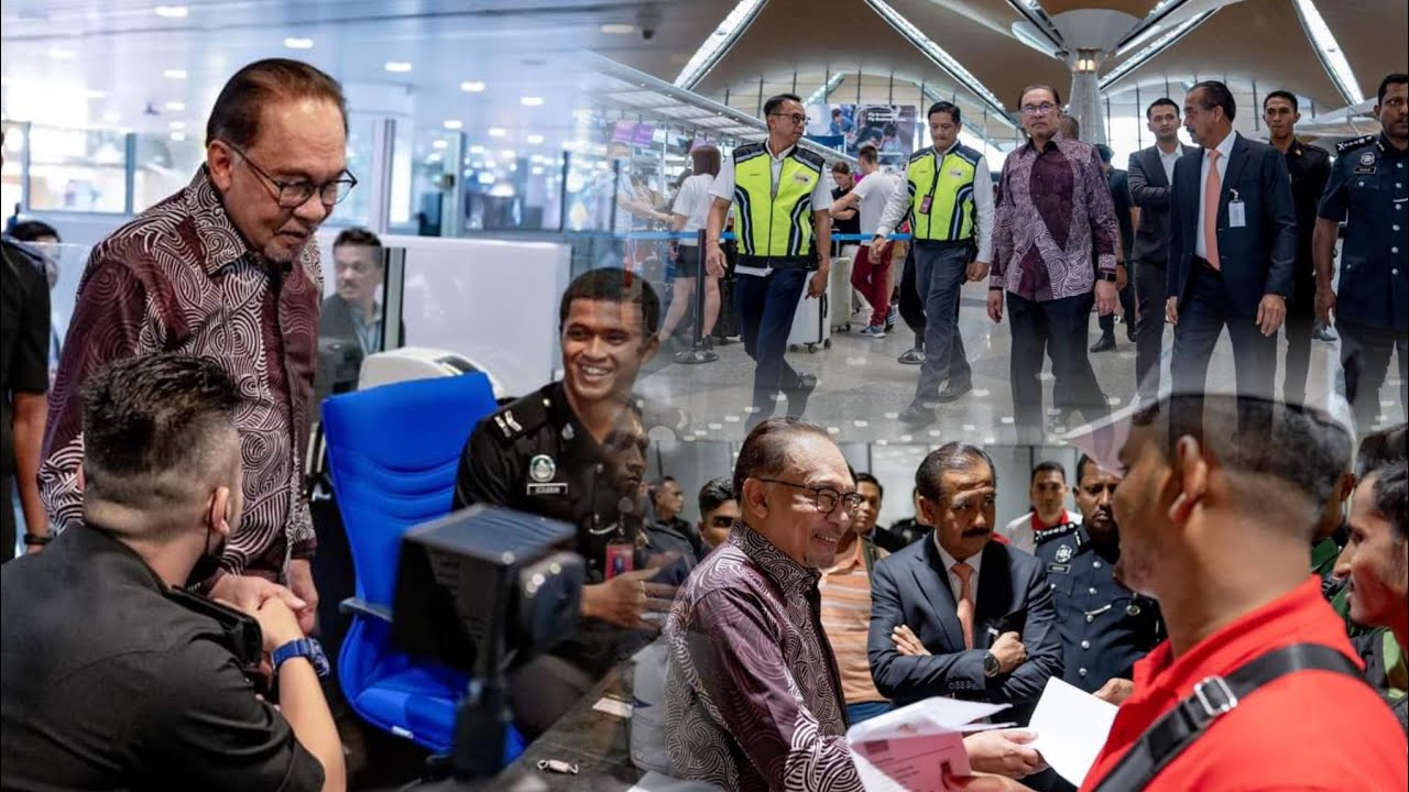Lawatan Mengejut PM Anwar Ibrahim Ke Kaunter Imigresen & Kastam Di KLIA Selama Kira-kira 30 Minit