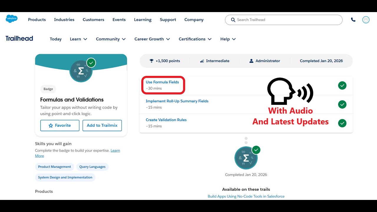Use Formula Fields | Formulas and Validations | Trailhead | Salesforce | Virtual Internship