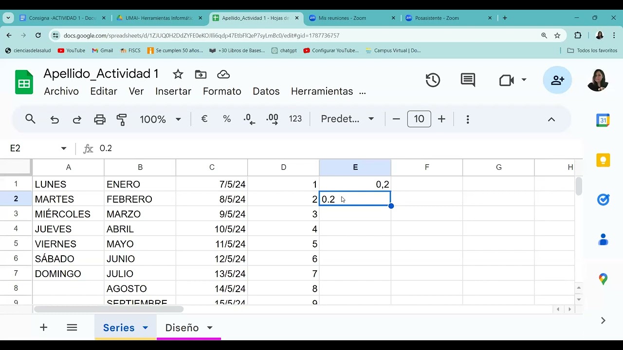 Actividad 1 - Planilla de Cálculo - Formatos y entorno