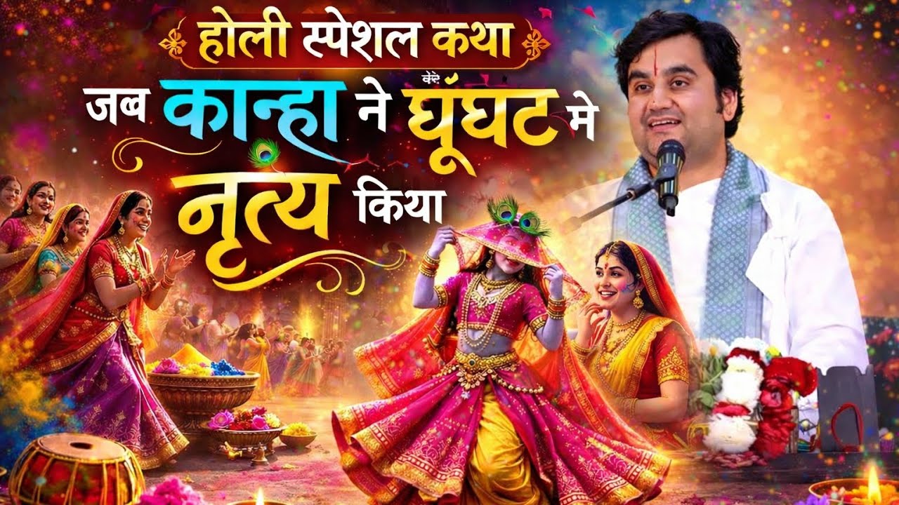 श्रीजी की सखियों ने कान्हा जी को नारी बनाकर माता यशोदा के सामने घूंघट में नृत्य करवाया|अद्भुत कथा||🤣
