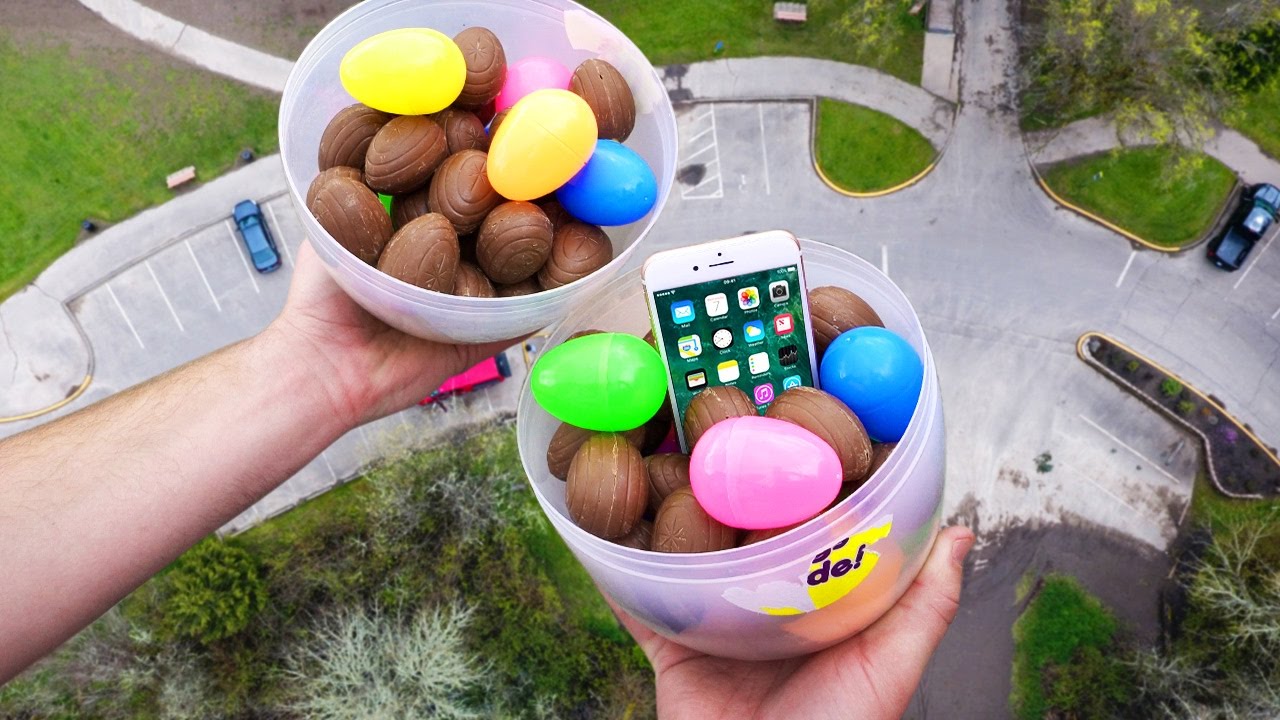 Can Giant Easter Egg Filled with Cadbury Eggs Protect iPhone 6S? 100 FT Drop Test