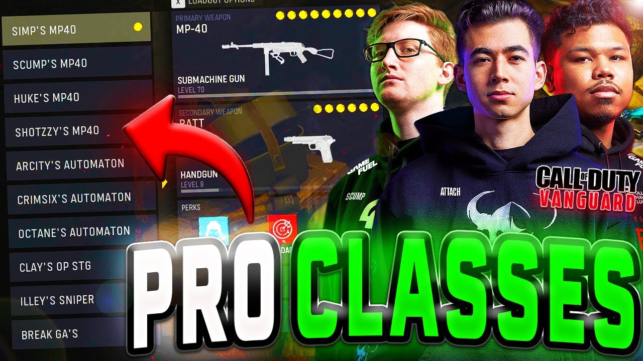 BEST Updated PRO Vanguard LOADOUTS | MP40, Sniper, Automaton, Pistol & More! | CoD Best Classes