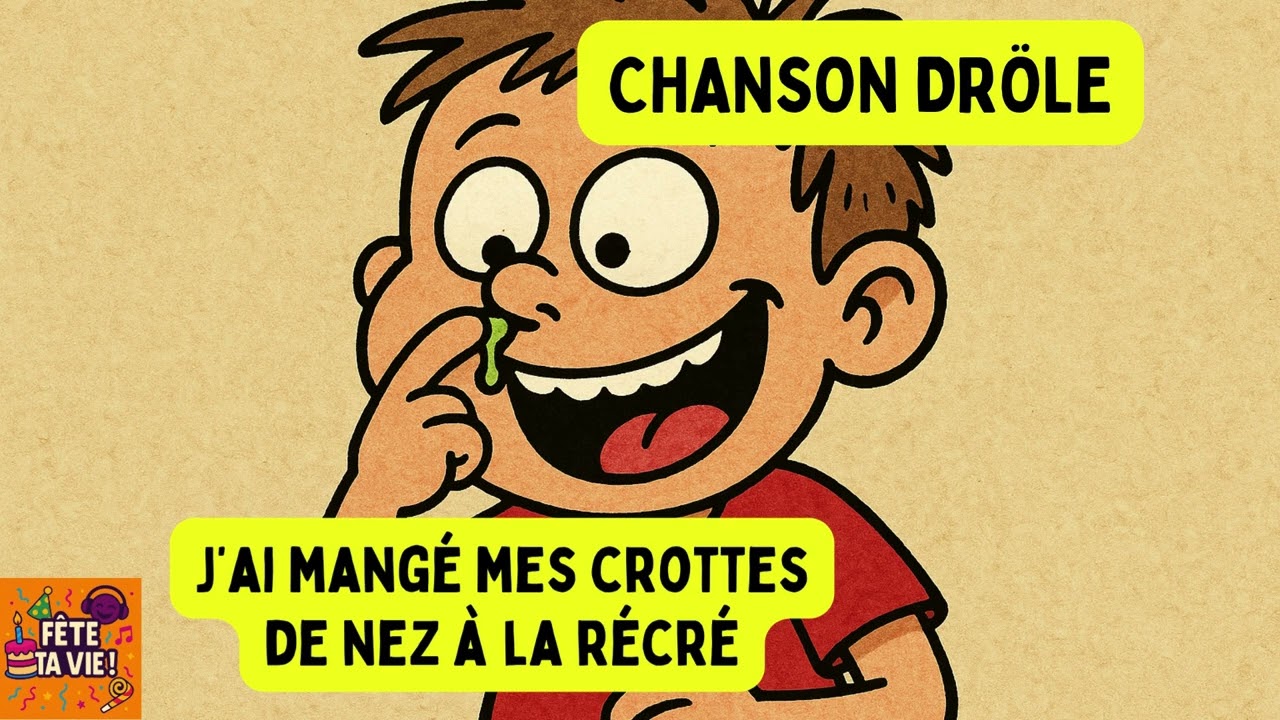 Chanson drôle🤢😂 J'ai mangé mes crottes de nez à la récré #chansonpourenfants #chansonspourenfants