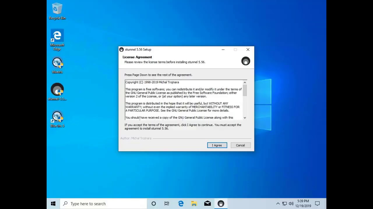 Install stunnel 5 56 for Blue Iris 5