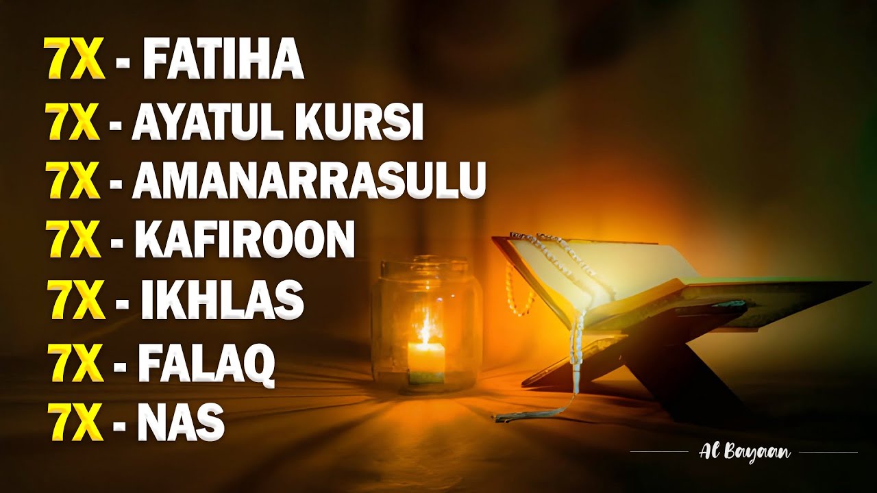 7x Fatiha 7x Ayatul Kursi 7x Amanarrasulu 7x Kafirun 7x Ikhlas 7x Falaq 7x Nas | Ruqyah by Alaa Aqel