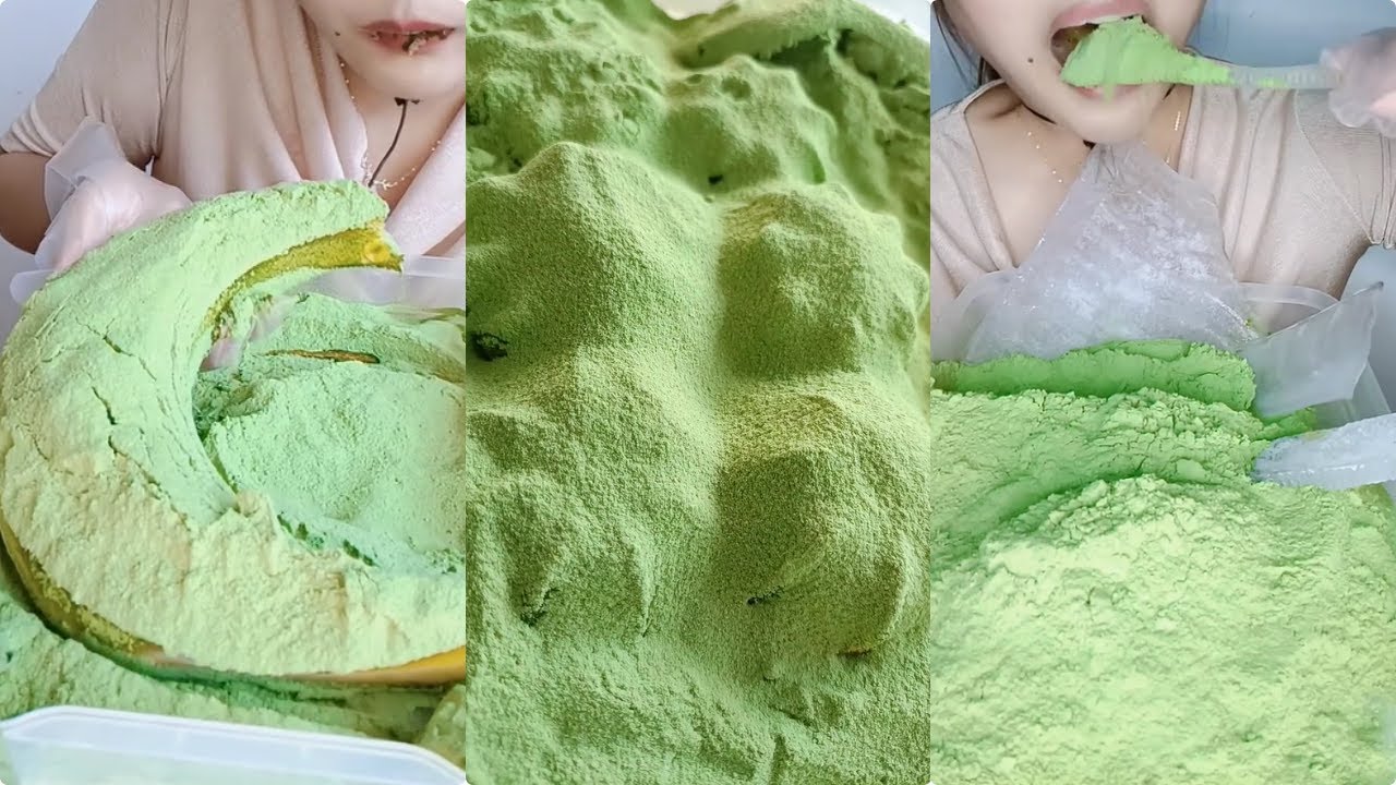 얼음ASMR HEAVY GREEN MATCHA POWDER ICE EATING SOUNDS 💚🍵 THIN ICE CRUNCH 녹차 | Матча | 抹茶 | ماتشا