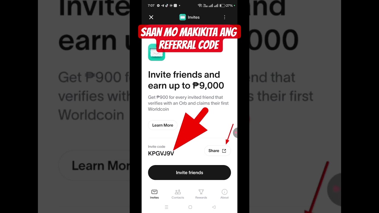Your referral code / World Application #worldapplication #worldcoin