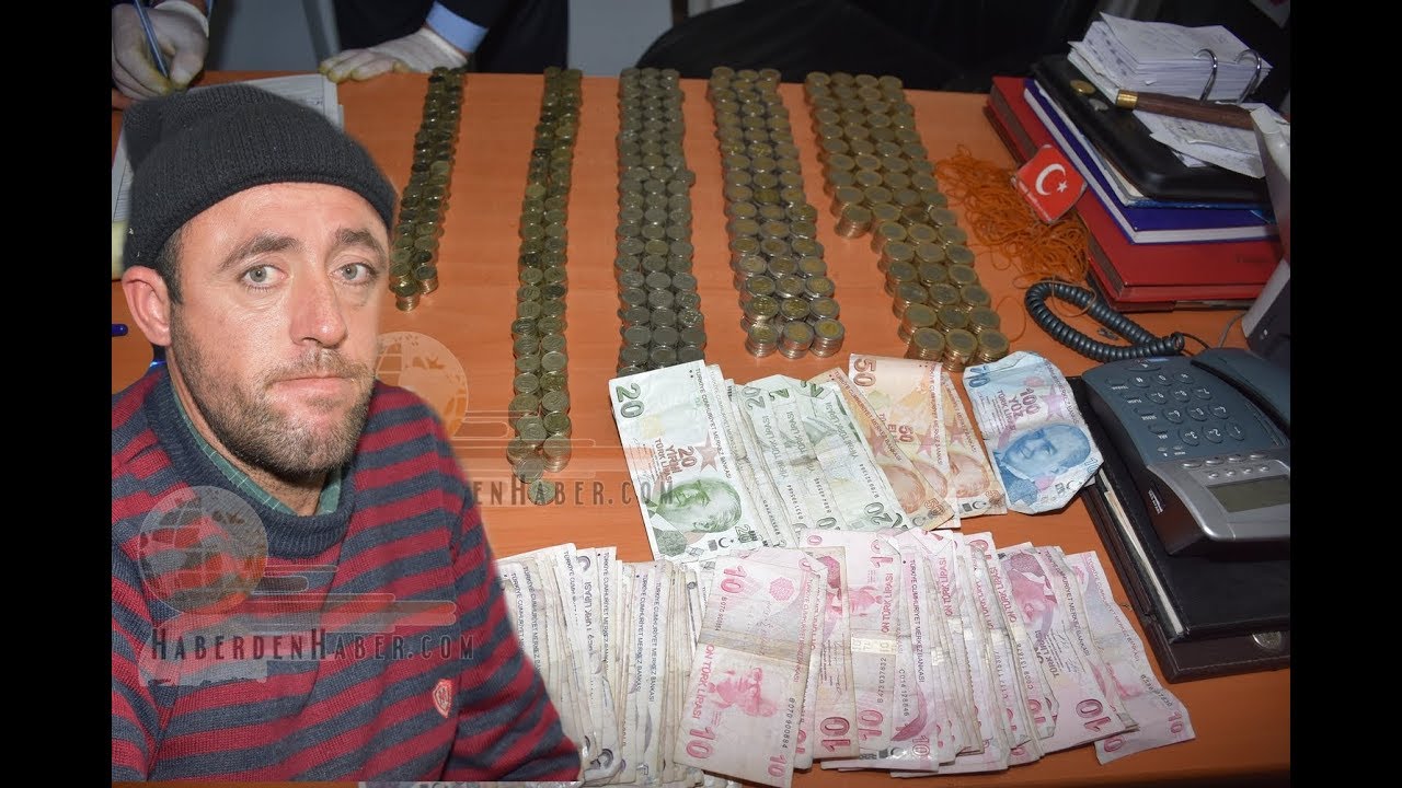 Dilenci'den Çıkan paralar zabıtayı bile şaşırttı