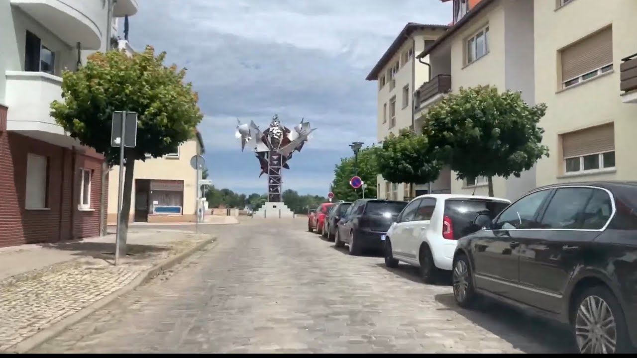 Driving through Schönebeck/Elbe Germany July 2021