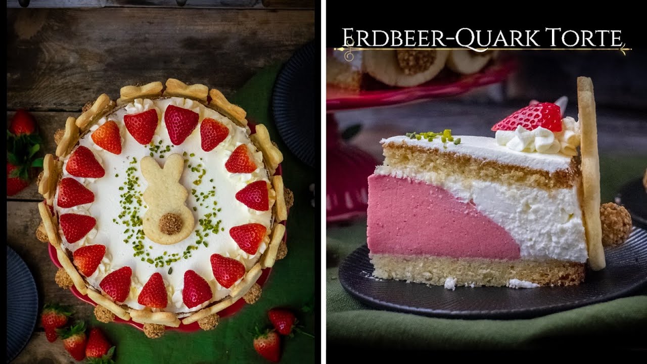 ErdbeerQuark-Torte mit Hasenkekse/ #osterprojekt2021/ DER HINGUCKER ÜBERHAUPT/ Osterrezept
