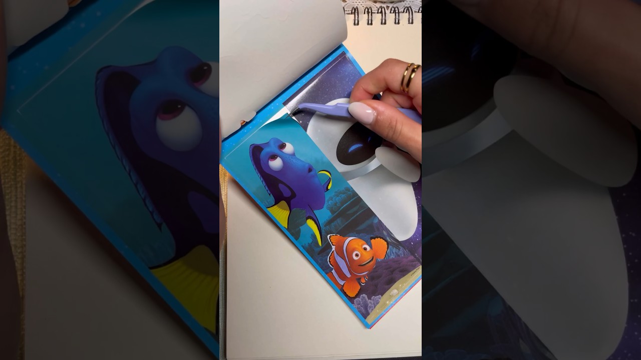 Grid style 🧡🐟 #asmr #pixar #journaling #scrapbook #disney #findingnemo #dory #nemo #findingdory