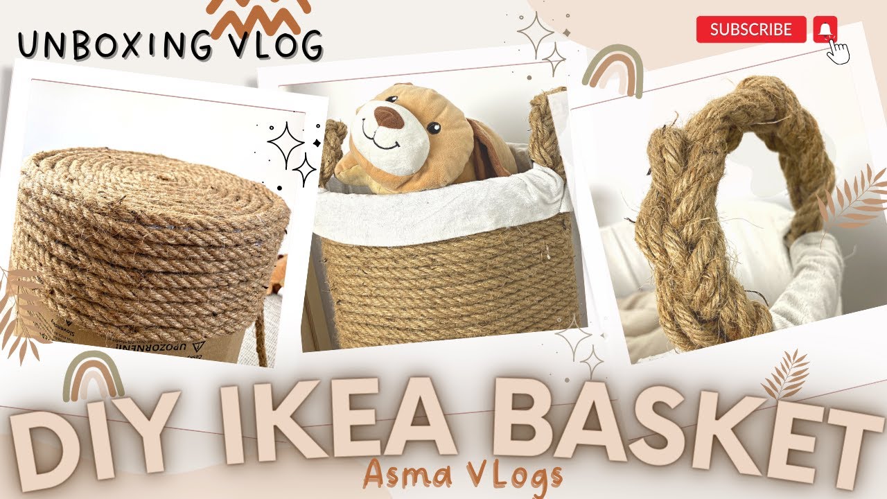 how to make Jute Rope Basket, DIY IKEA Basket, Jute rope Basket, DIY basket, سبت تخزين