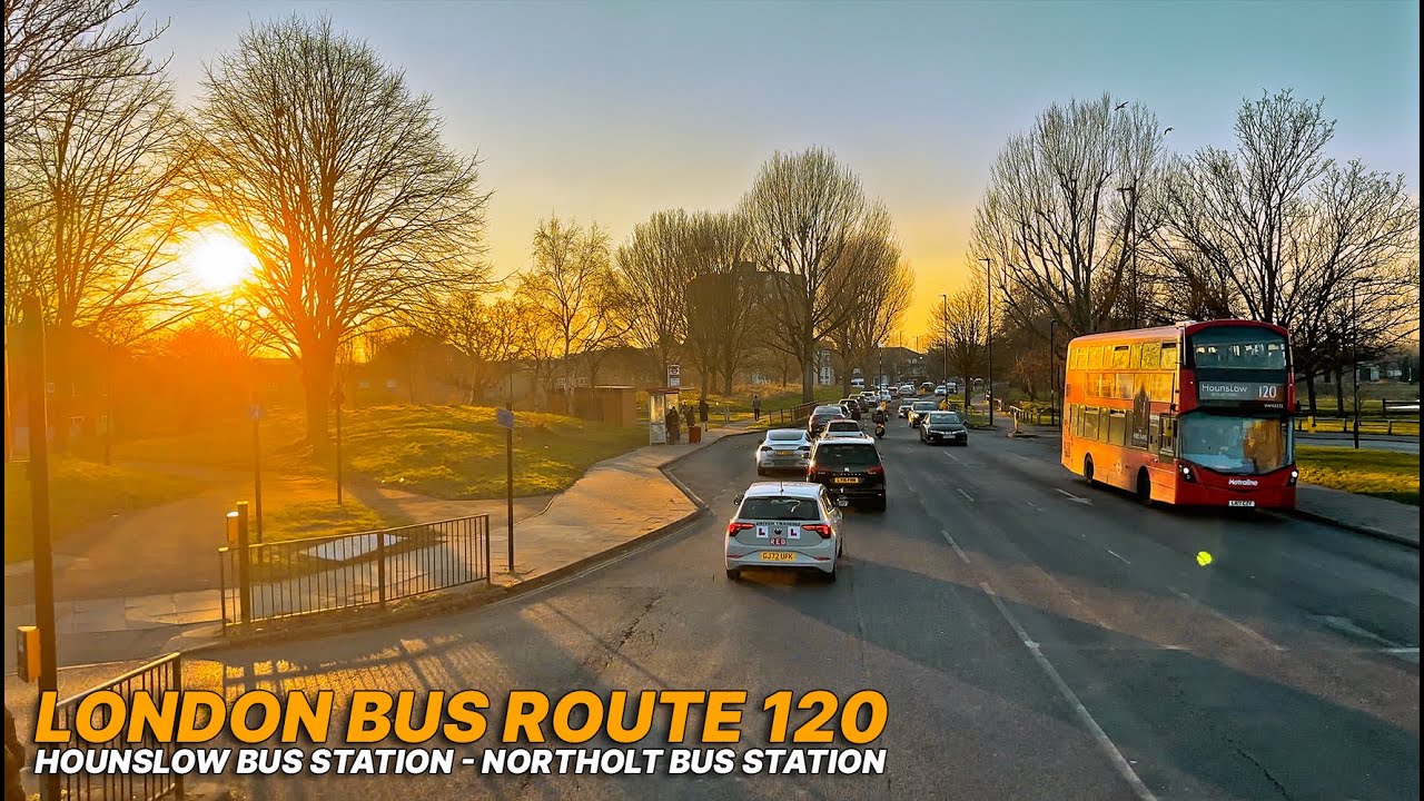 Golden hour London double-decker Bus Ride through West to Northwest, Hounslow to Northolt - Bus 120