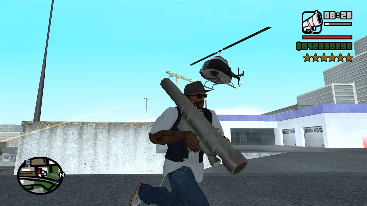 GTA San Andreas San Fierro Police Department Shootout + 6 Star Wanted Level Police Chase Escape