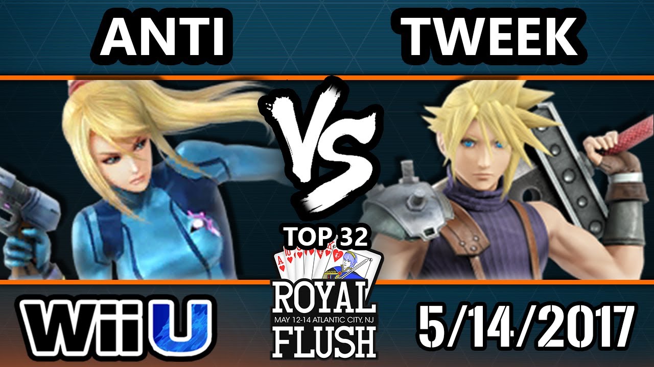 Royal Flush SSB4 - IMT | ANTi (Zero Suit Samus, Sheik) Vs. P1 | Tweek (Cloud) Smash 4 Top 32