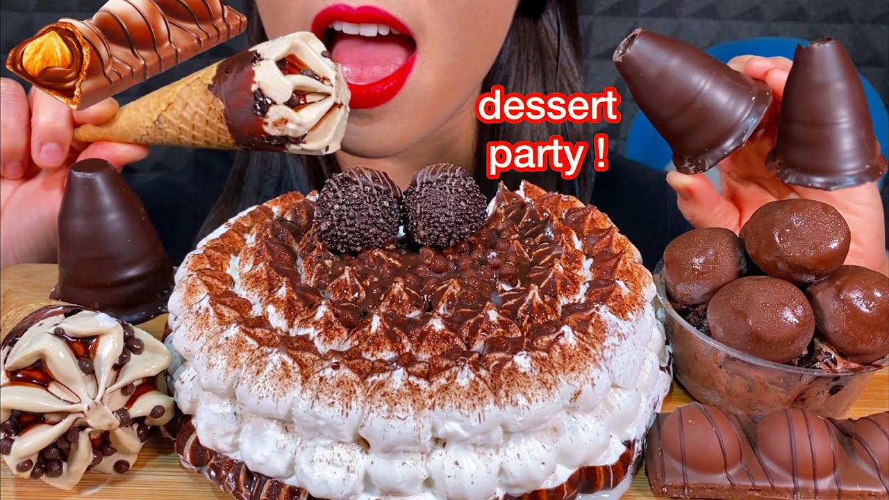 ASMR ICE CREAM CAKE, MAGNUM BOMBONIERA CHOCOLATE ICE CREAM, ICE CREAM CONE MASSIVE Eating Sounds