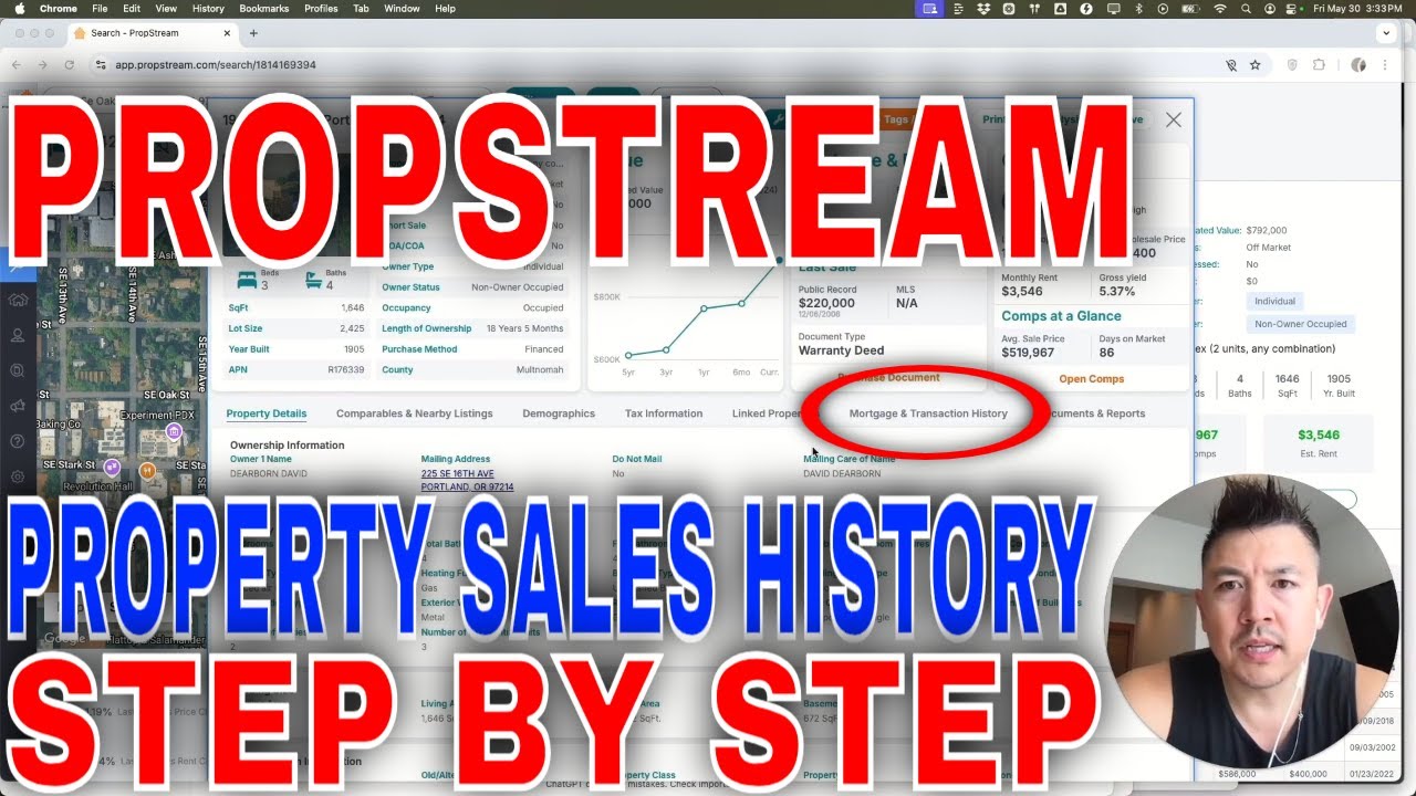 ✅  How To Find Property Sales History In PropStream🔴