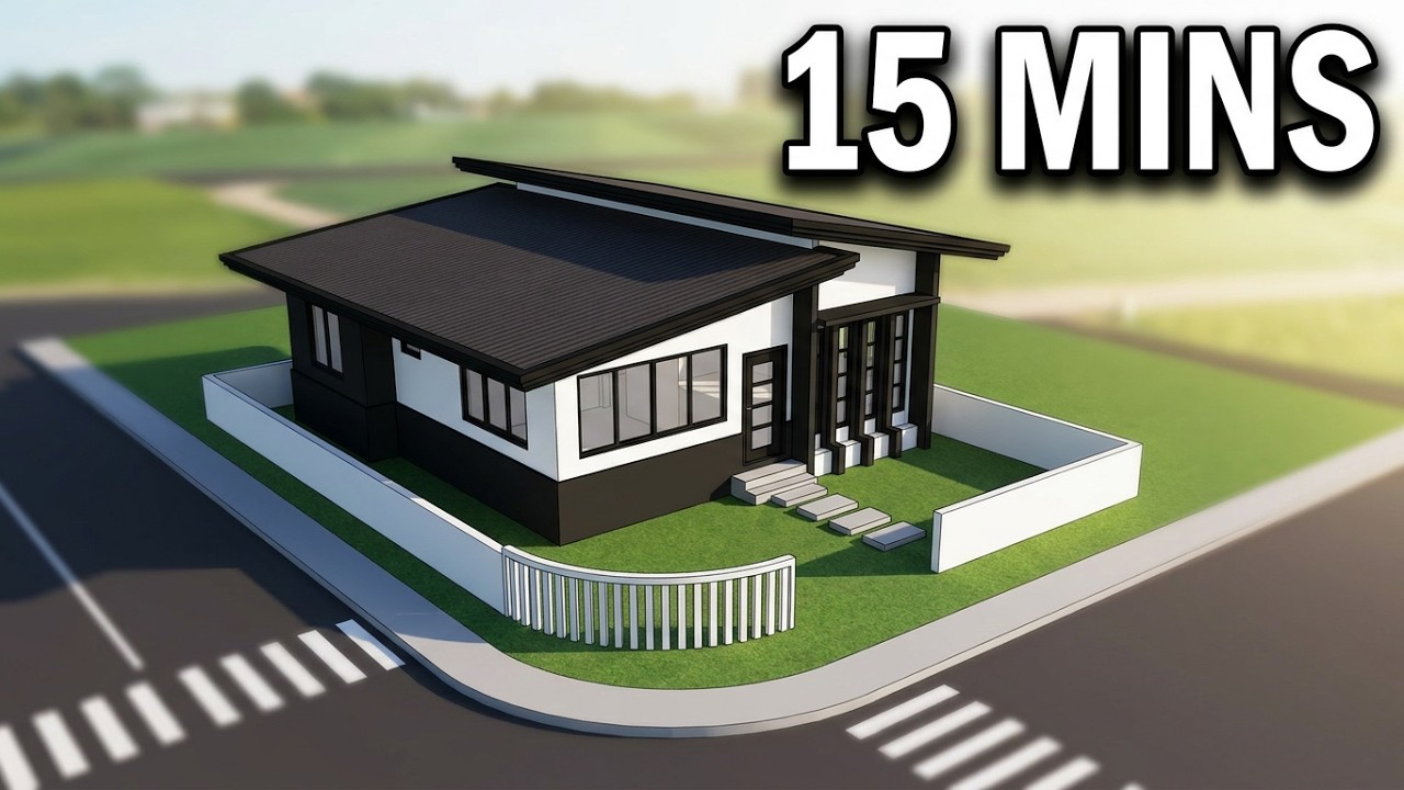 Sketchup Tutorial - How to Make a 3D House in 15 Minutes