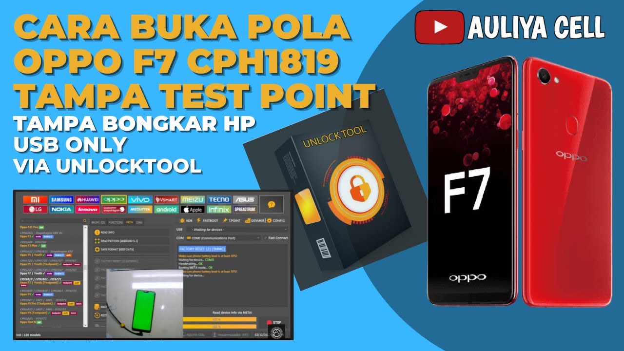 BUKA POLA/PIN OPPO F7 TAMPA TEST POINT