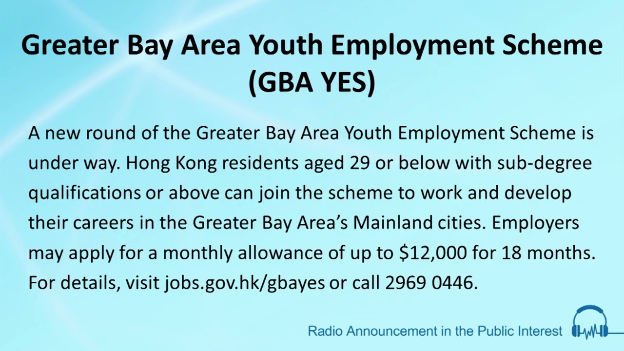 Greater Bay Area Youth Employment Scheme (GBA YES)