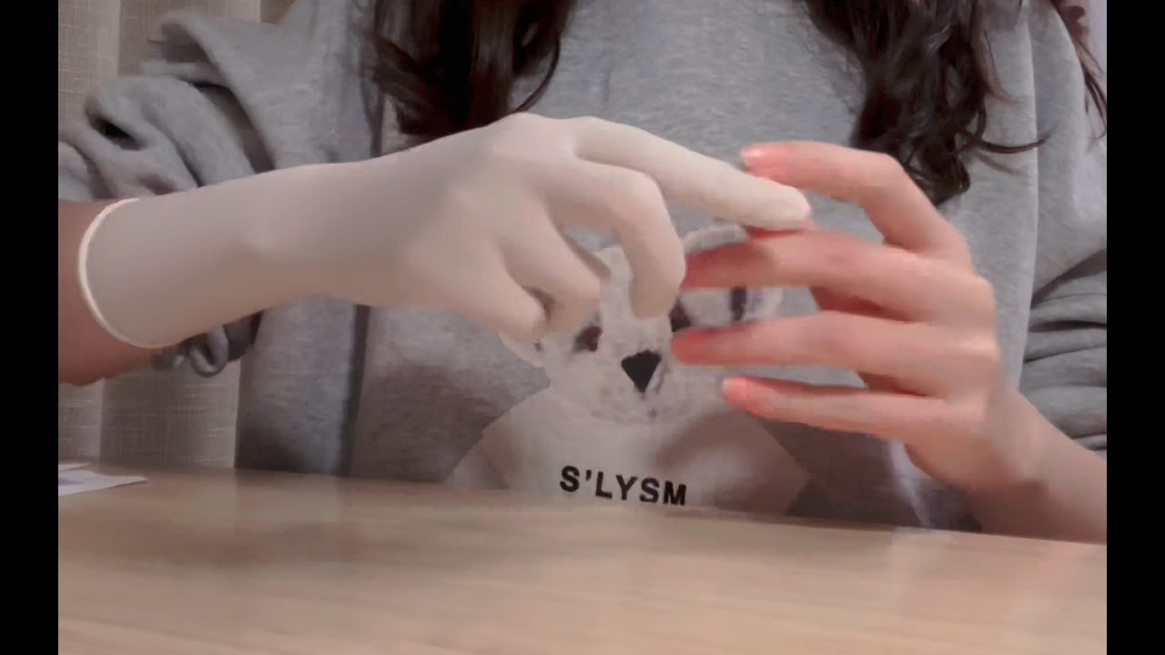 ASMR | White Medical Latex Gloves with Trigger Sounds 3 & visual sense sounds