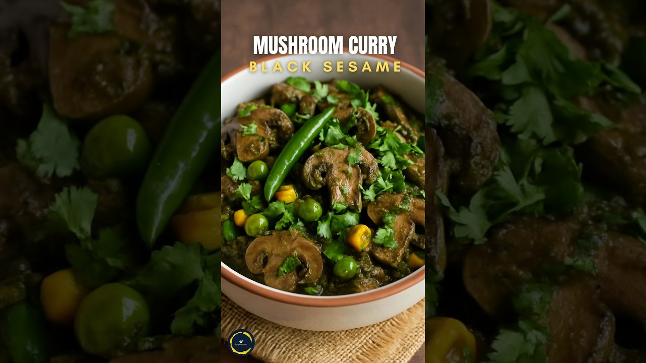 Black Sesame Mushroom Curry Recipe #shorts