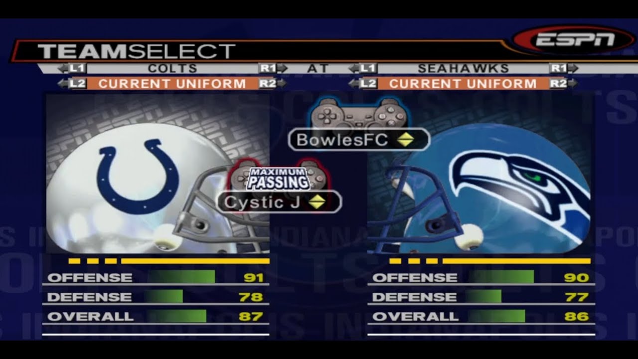 NFL 2K5 Online Using PARSEC! Bowles FC vs Cystic J