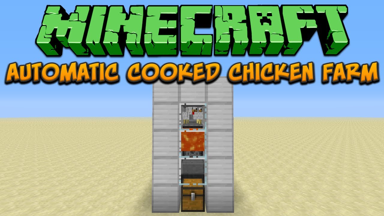 Minecraft: Automatic Cooked Chicken Farm Tutorial