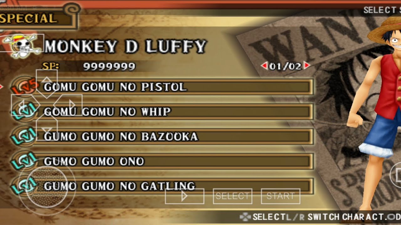 One Piece: Romance Dawn - PSP - CWCheats #emulator #psp #ppsspp