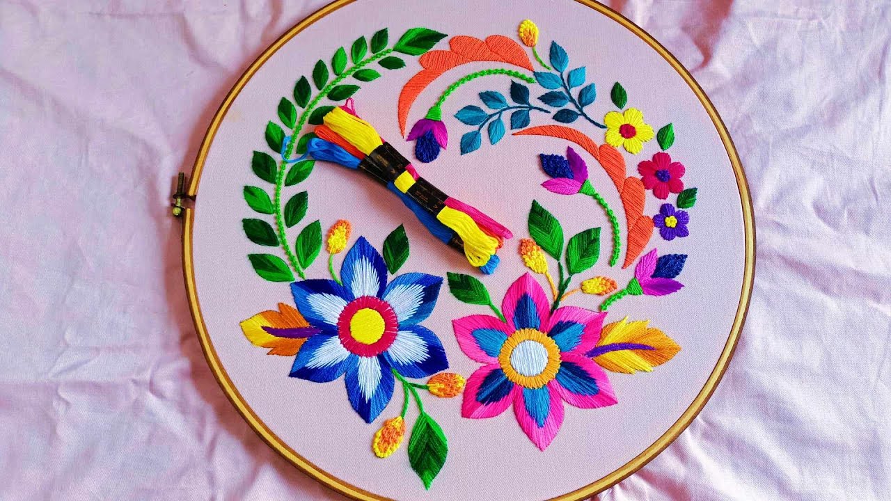 Latest Cushion Cover Design Embroidery Tutorial #120 //হাতের সেলাই করা সুন্দর একটি কুশন কভার ডিজাইন