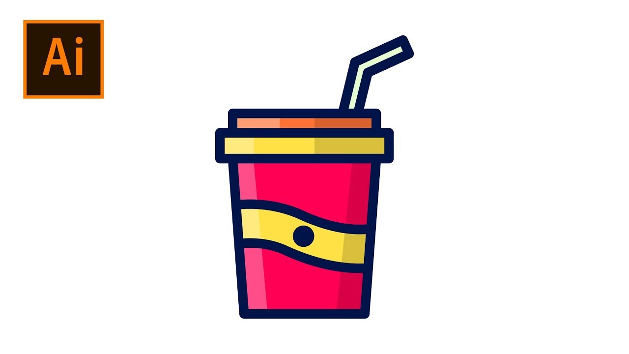 Membuat Icon Juice Dengan Style Outline Color  Adobe Illustrator