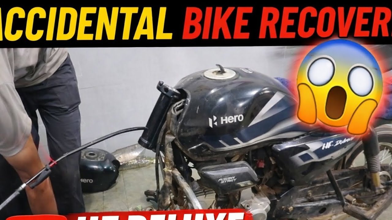 Hf deluxe accidental bike recover body parts repair and replacement prosess work done 👍✅✅✅