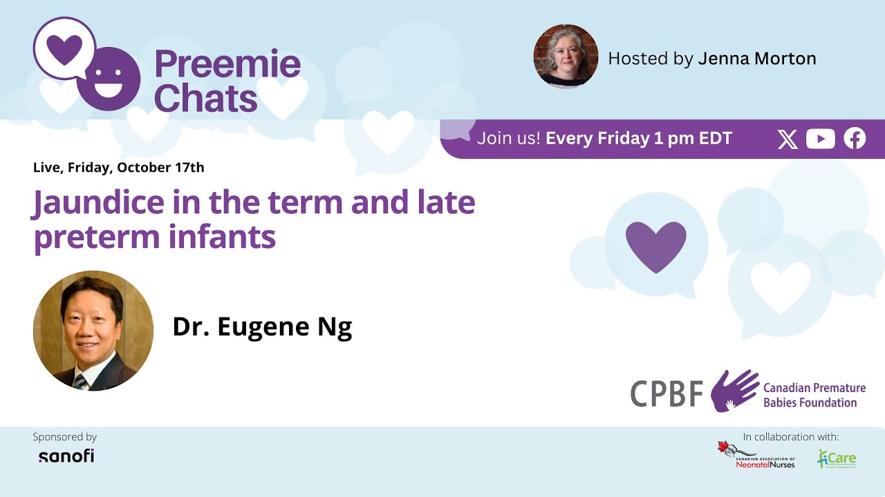 LIVE - Preemie Chats - Jaundice in term and preterm babies - at 1 pm EDT