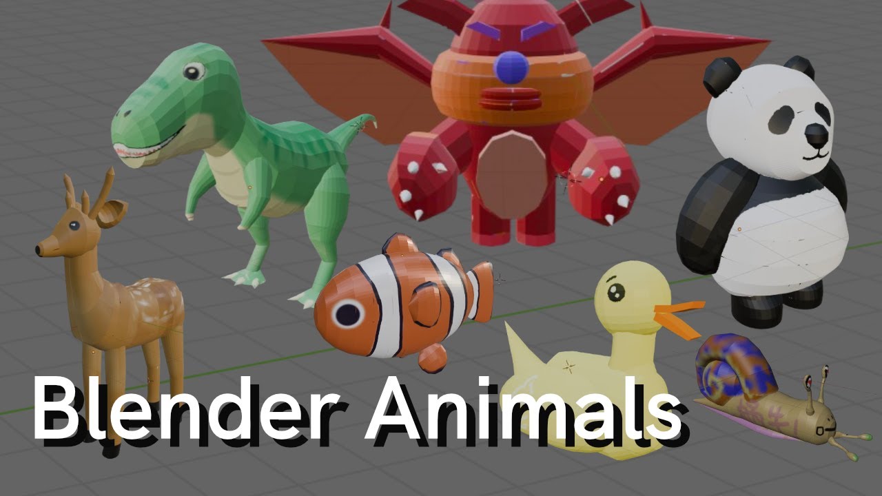 Blender Animal models by my students