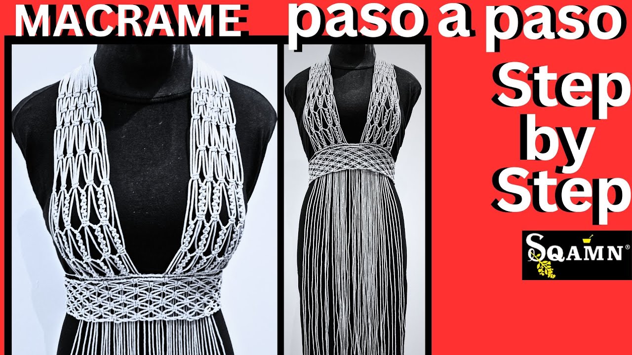 Passo a Passo Para Iniciantes Tutorial De Vestido Macramê, Step by Step Macrame Dress Tutorial
