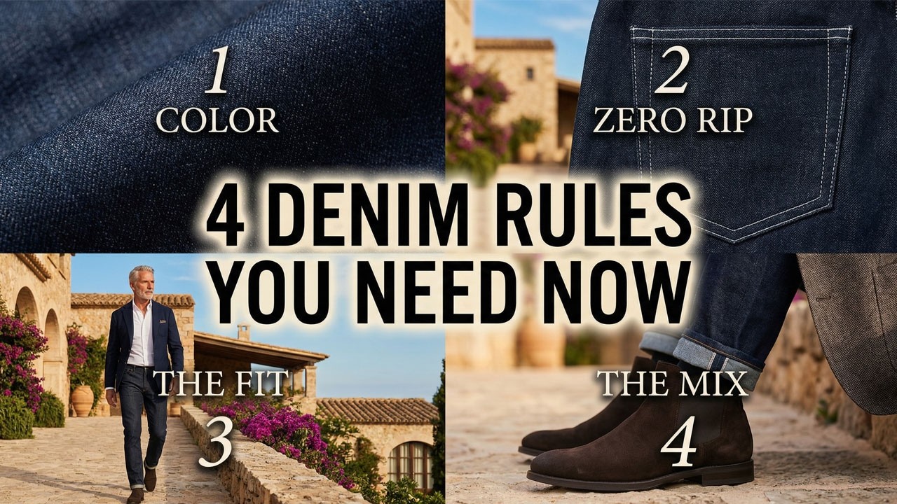Stop Wearing Jeans Like This! (4 Denim Rules for Men Over 50) | Old Money Lifestyle