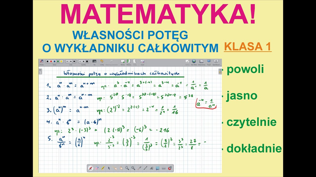 Własności potęg o wykładniku całkowitym