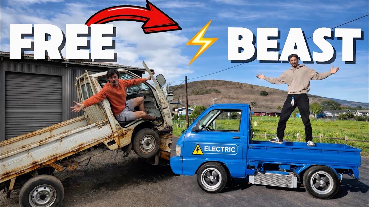 I built the world’s smallest electric race truck from a free chassis! 